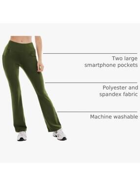 Flare Leggings Bootcut Yoga Pants for Women - Army Green